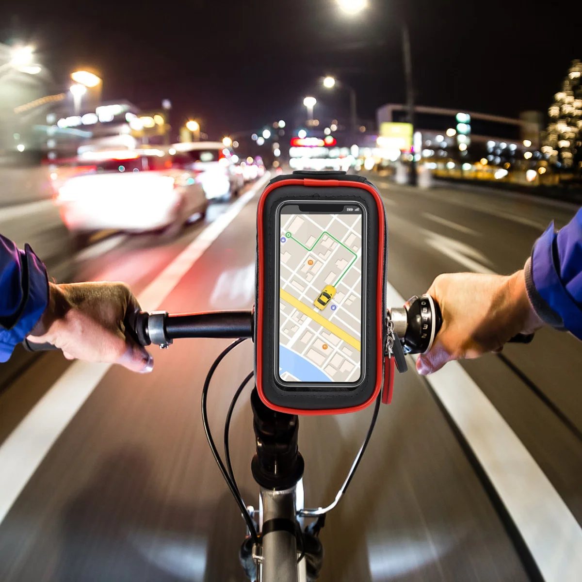 Waterproof Bike Phone Bag Durable Cell Holder Cycling Front Mount Storage Black Large Capacity Power Bank Use