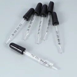 Conjunto Conta-gotas de vidro com escala, pipetas de transferência graduadas, pipeta reta com tampa, casa de laboratório escolar, 1ml, 20pcs