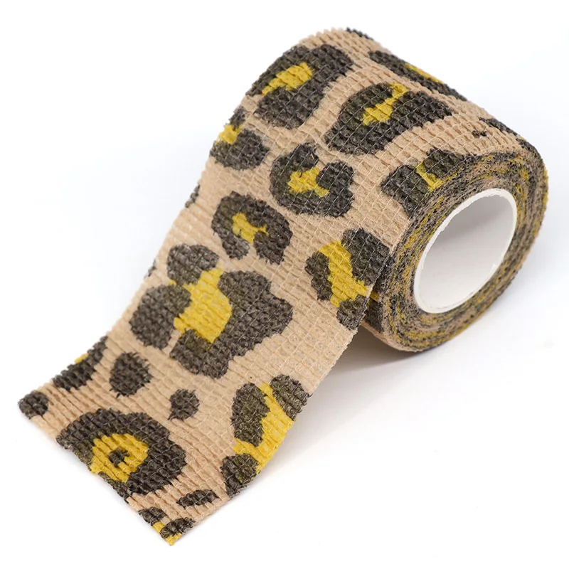 1/2/6 pcs Animal Printed Self Adhesive Tattoo Elastic Bandage 4.5m Sports Wrap Tape for Finger Joint Knee First Aid Kit Pet Tape