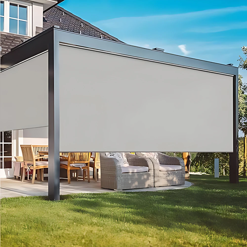 Outdoor Aluminum Powder Coated Zipper Track Blinds