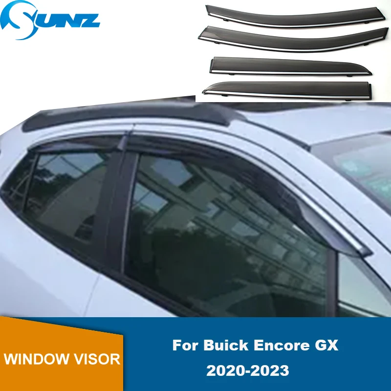 Window Visor For Buick Encore GX 2020 2021 2022 2023 Sun Rain Deflector Guards Weather Shield Door Visor Wind Rain Sun Guard