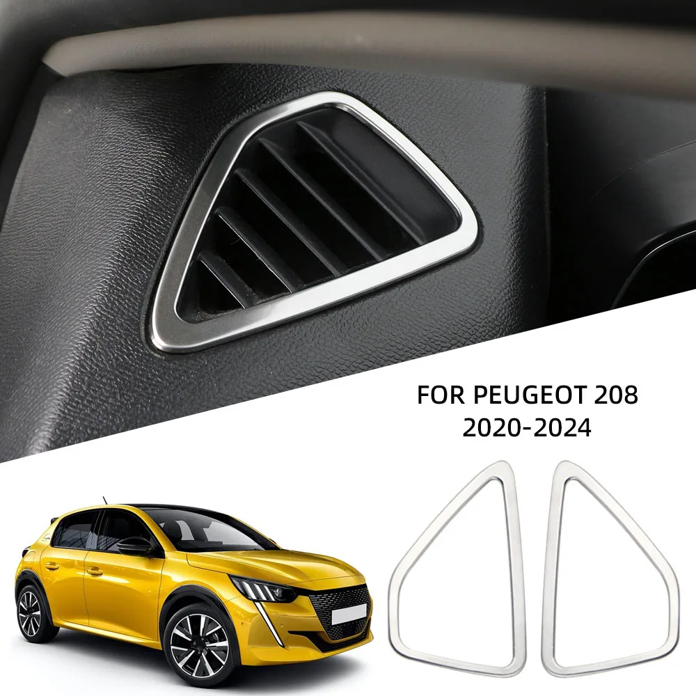 Per Peugeot 208 E208 2020 - 2025 LHD Aria Condizionata Vent Telaio di Copertura Cruscotto Presa AC Adesivo Trim Decorazione Accessori