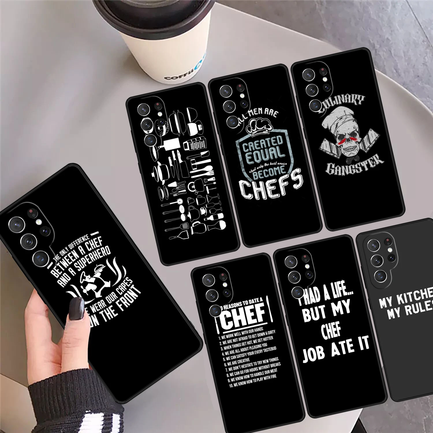 CHEF funny and humor Phone Case Cover For Samsung Galaxy S24 Ultra 23 S22 Plus S21 FE S20 S8 S9 S10 Note 10 Pro Note 20 Ultra