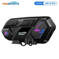 Fodsports M1-S Pro Casco Intercomunicador Auricular Motocicleta Intercomunicador impermeable Intercomunicador Bluetooth 2000M Intercomunicador 8 personas hablan al mismo tiempo, mensaje de voz, BT5.0, certificado CE.