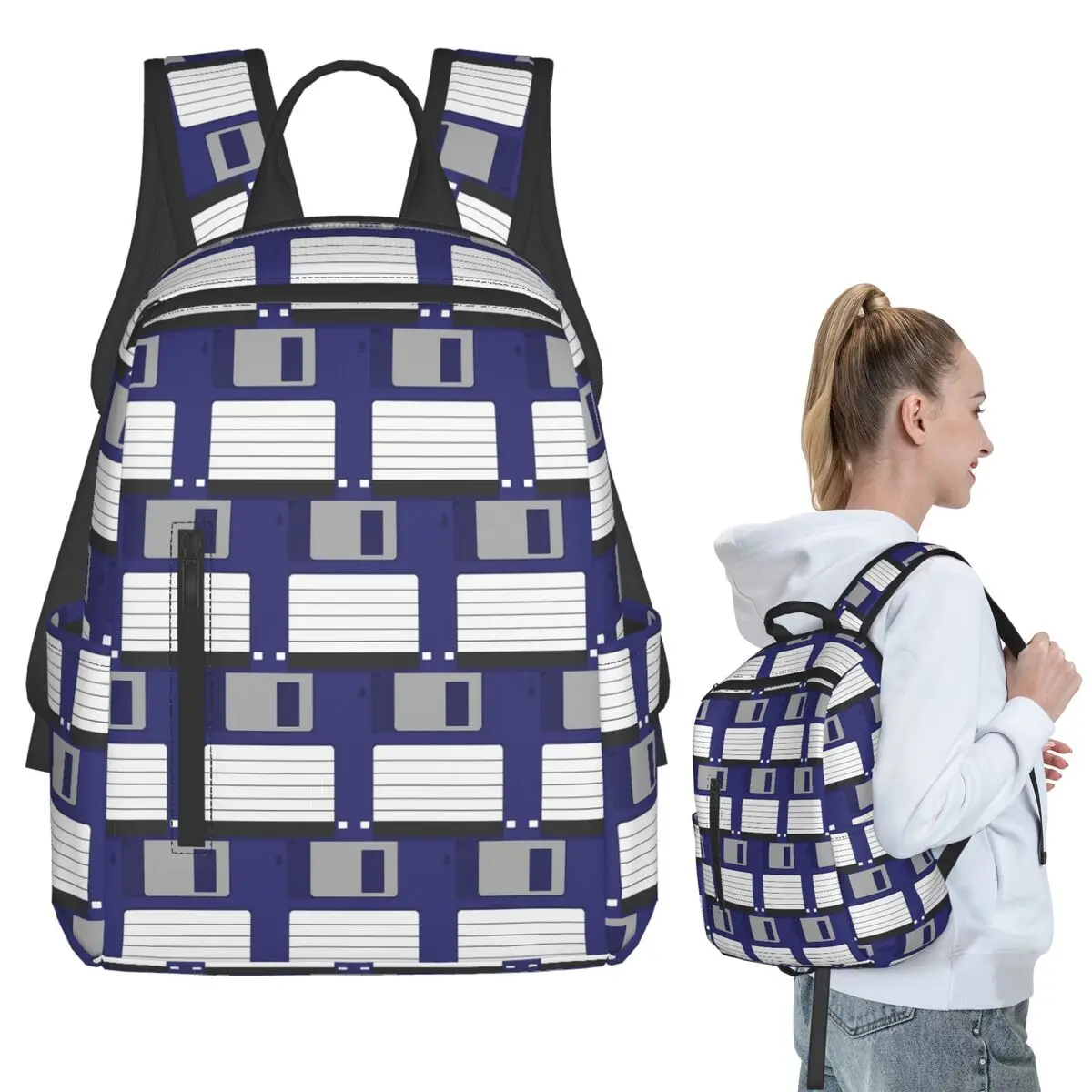 

Floppy Disk Backpack Student BookBag Kids School Bag Computer Shoulder Bags Boys Girls