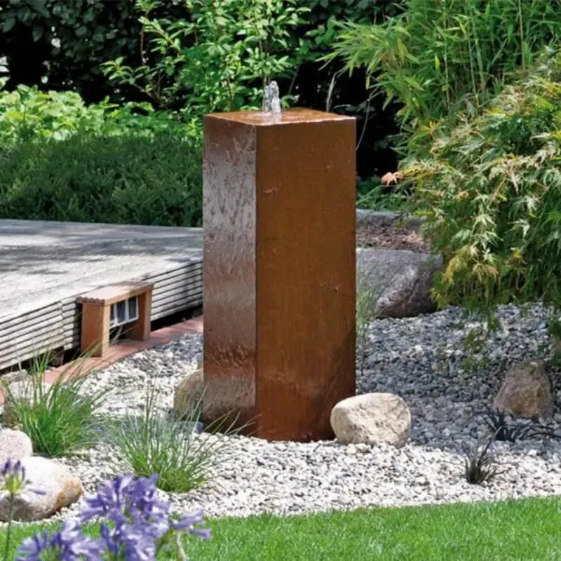 custom.Customized Decorative Garden Corten Steel Fountain Outdoor Weather Resistant
