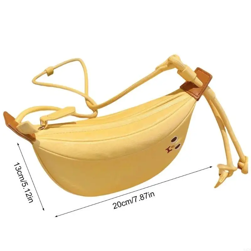 

Stylish Banana Shaped Handbag PU Leather Shoulder Purse For Everyday Use 547A