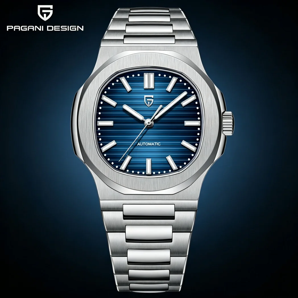 PAGANI DESIGN Sporty Elegance Luxury Mechanical Watch AR Sapphire Luminous ST16 Movt Man Watch 316L Stainless Steel Men Watch