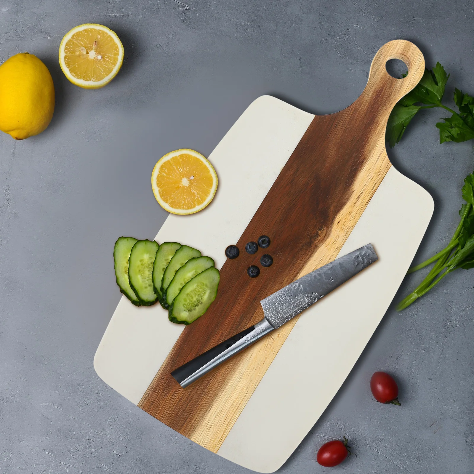 

Marble Jointed Cutting Kitchen Heavy Duty Meat Vegetable Prep Board With Handle Camping Chopping Board Household Steak