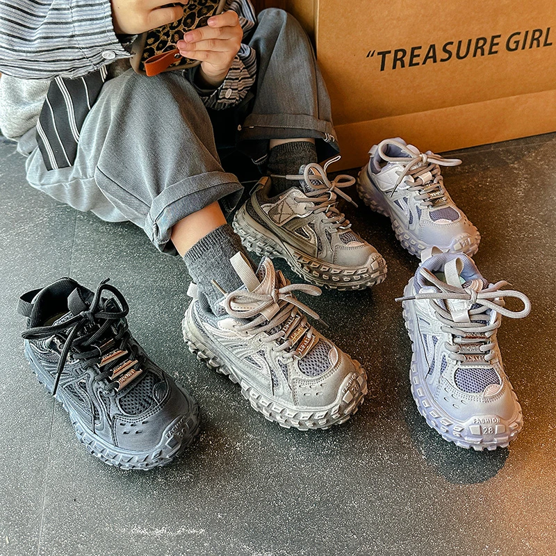 الأطفال أحذية رياضية عدم الانزلاق الاطفال حذاء كاجوال لينة أسفل تنفس 2025 موضة جديدة بنين بنات أحذية رياضية عصرية مريحة