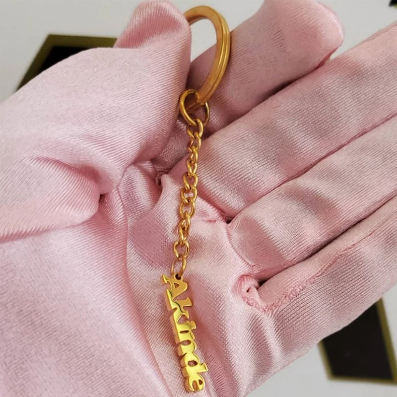 

Stainless Steel Custom Name Keyrings Engraved Logo Nameustomized Anti-lost Keyring Chain Ring Couples Boyfriend Personalized