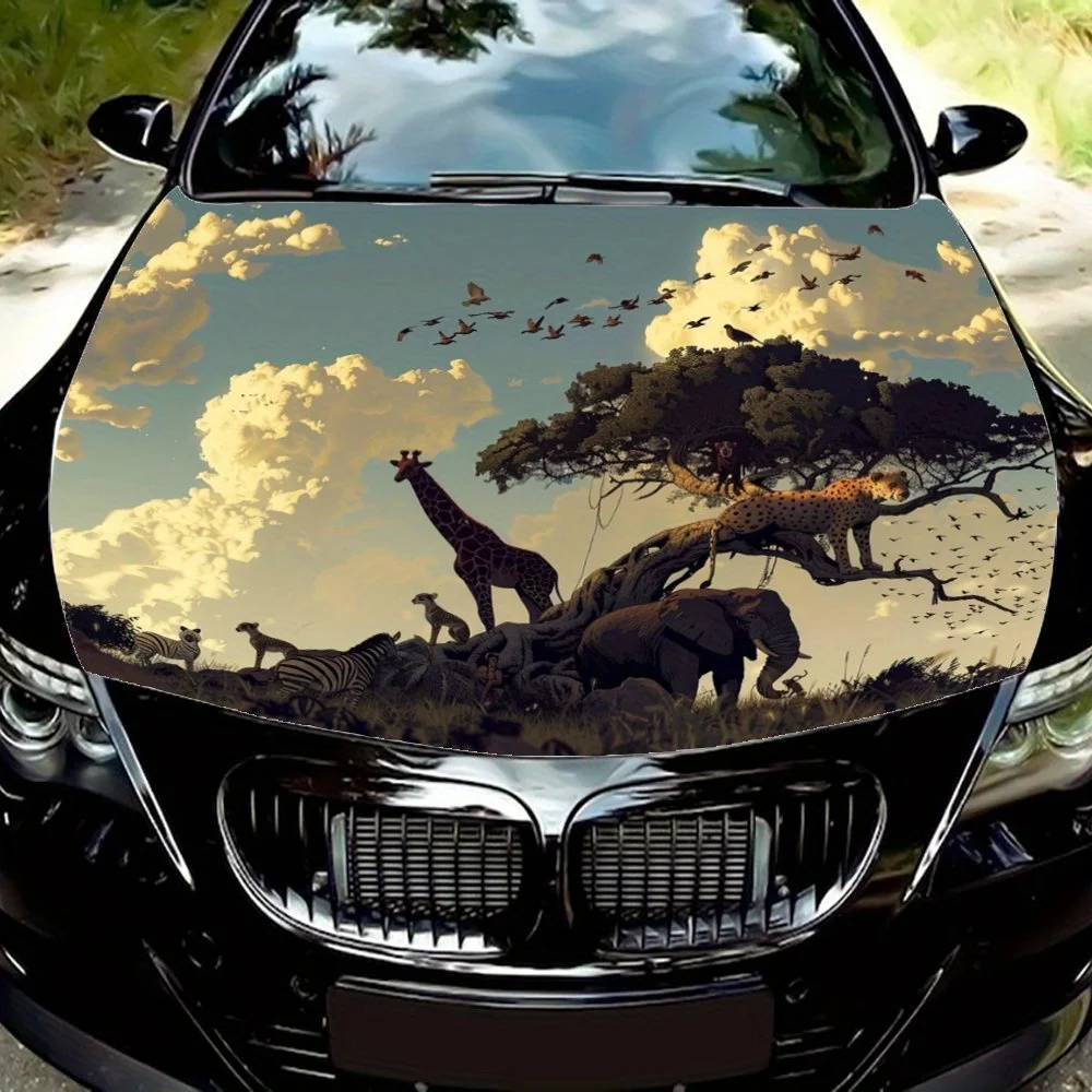 

Majestic Forest Animal World Car Hood Sticker Vinyl Decal to Create a Mysterious Cultural Atmosphere