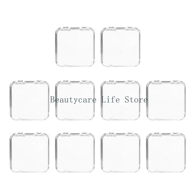 652C 10 PCS Clear Appuyez sur Boîte rangement à ongles pour les fournitures salon faux ongles