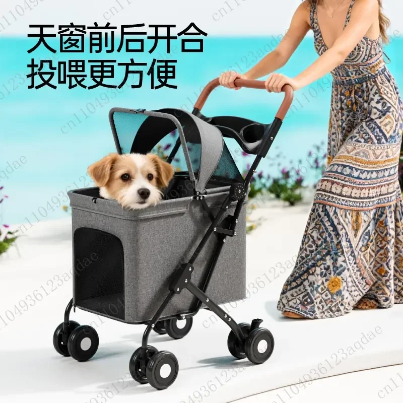 pet cart Foldable trolley Cat dog trolley Dog walking artifact Multipurpose vehicle Universal in all seasons