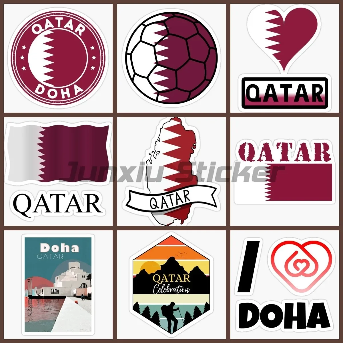 

Creativity Qatar Flag Stickers Laptop Vinyl Car Window Helmet Racing Wall Refrigerator Decoration Tablet Computer PVC Decals