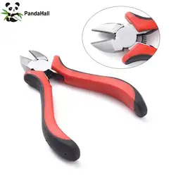 PandaHall Carbon Steel Jewelry Pliers Polishing Side Cutting Pliers Side Cutter Jewelry Making Tools 118mm Red