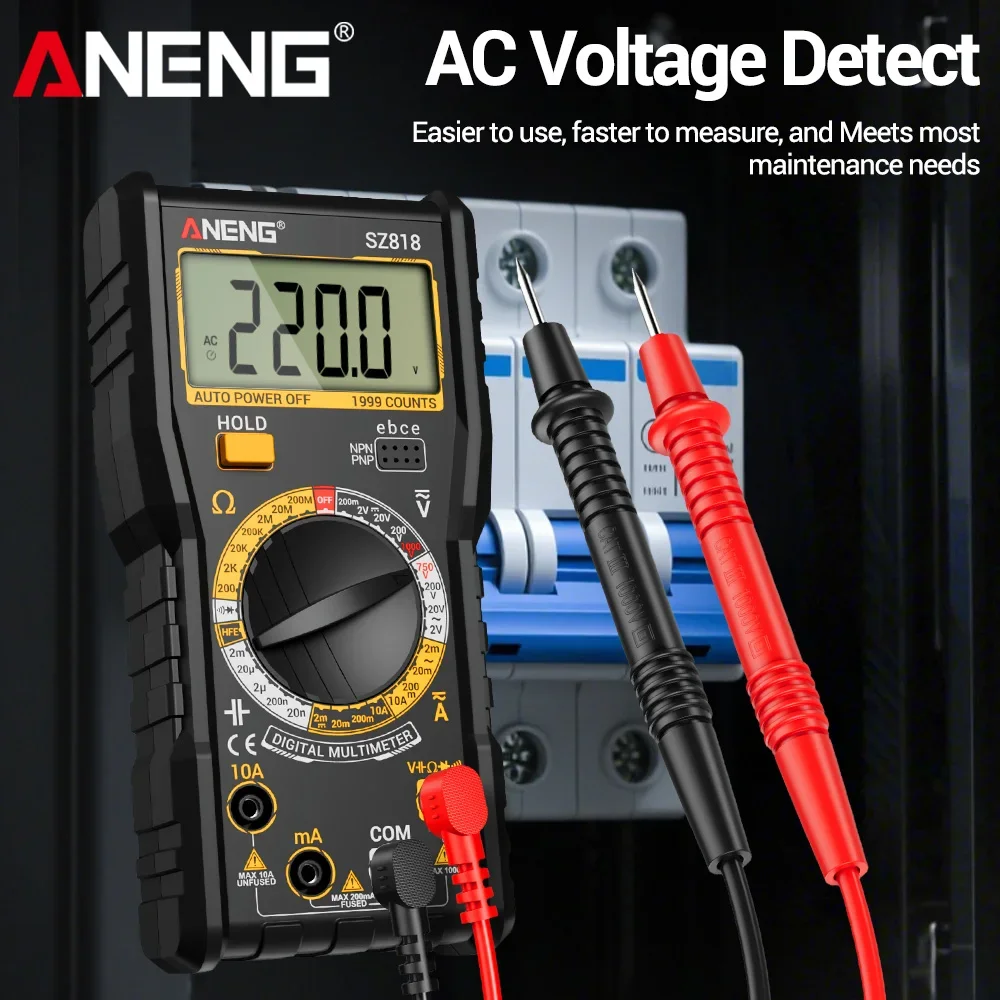 Multimeter Automotive Digital Intelligent AC/DC Voltage Resistance Current Capacitor Electric Triode Tester Tools ANENG SZ818