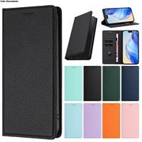 Litchi Pattern Wallet Flip Case For ZTE Blade A52 A53 A73 A55 A75 A35 Lite Nubia Focus 5G V50 Vita V60 Design Phone Back Cover