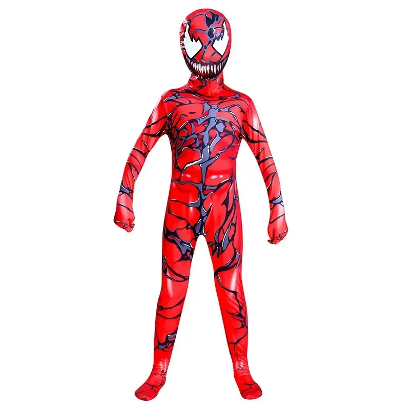 New 2025 Venom 2 Carnage Jumpsuit for Kids Cosplay Costume Superhero Spider and man Children Bodysuit Halloween Carnival wat160