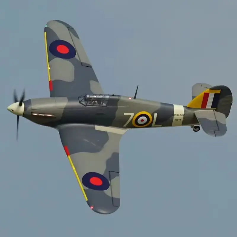 XFly Model 1200mm Hurricane 6CH Fighter Electric Aircraft Model World War Il Propeller Aircraft Fixed Wing With Navigation Light