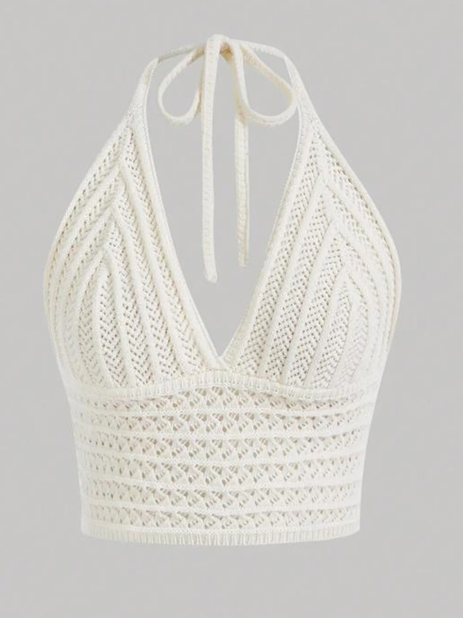 

Ladies Sleeveless Knit Crop Top with Tie Halter Neck Solid Color Camisole Tank Summer Cami Shirt for Women