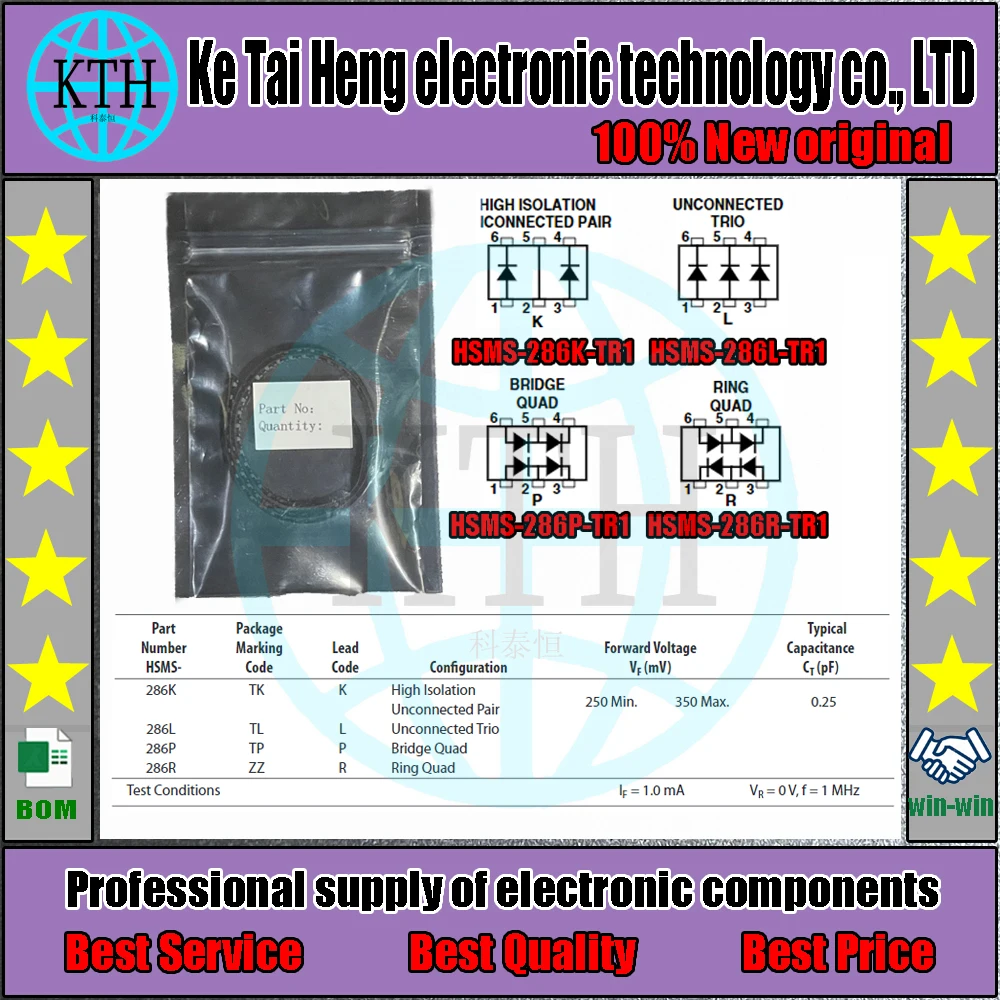 

10pcs/lot HSMS-286K HSMS-286L HSMS-286P HSMS-286R SOT363 SC70 HSMS-286K-TR1 HSMS-286L-TR1 HSMS-286P-TR1 HSMS-286R-TR1 NEW TR1G