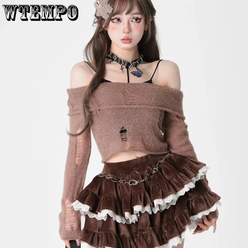 Sweet Cake Skirt Thicken Corduroy Fabric Women Fluffy Mini Skirt Built in Shorts Pure Desire Cute American Hottie Autumn Winter