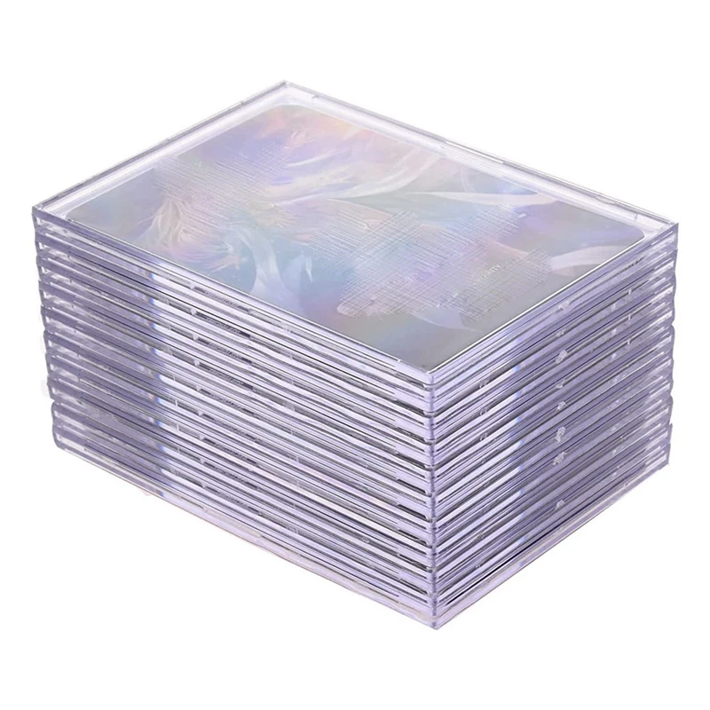 

Cards Sleeves Top Loaders 30 Hard Plastic Card Protector Clear Card Brick + 6 Display Stand