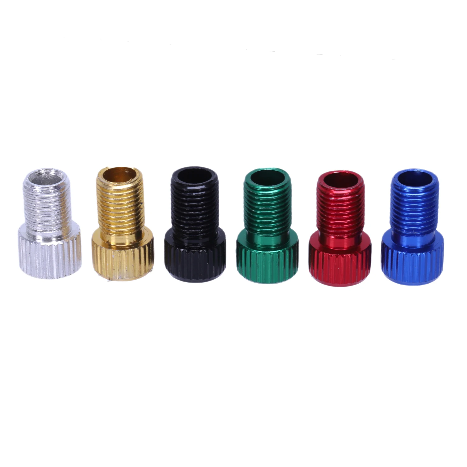 6Pcs Alloy Adapter Presta To Schrader Valve Adapter Converter Bicycle Bike Tire Tube Colorful