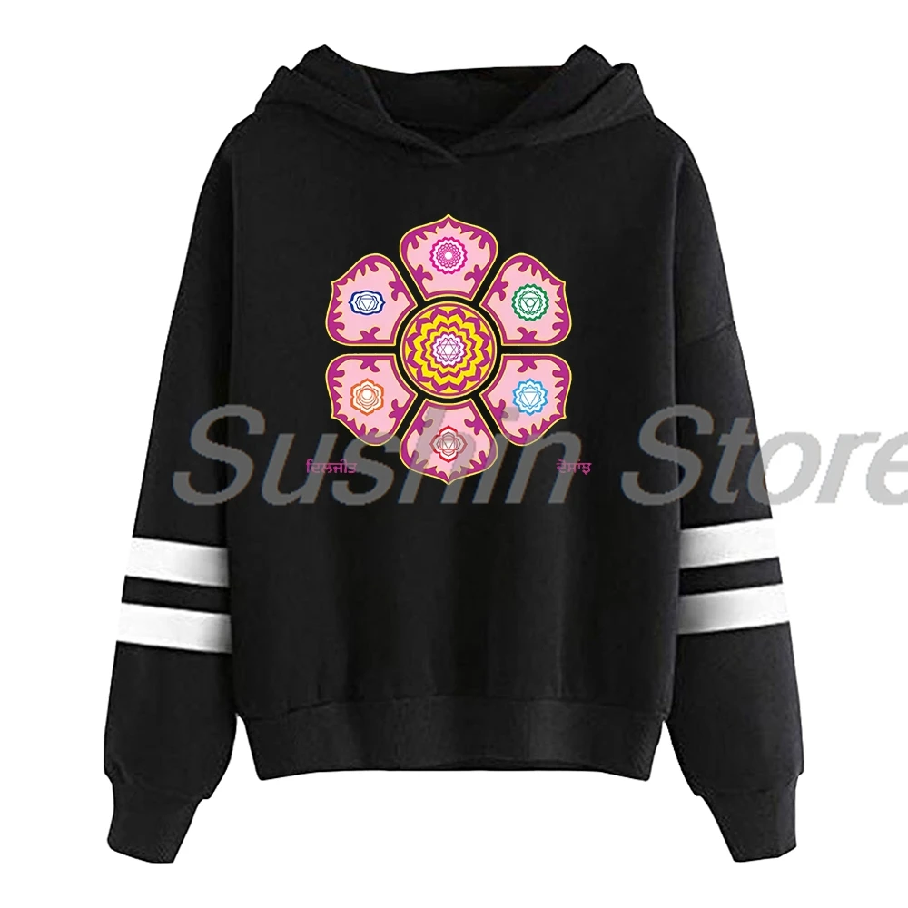 Diljit Dosanjh Chakra Hoodie Dil-Luminati Tour 2024 Pocketless Parallel Bars Sleeve Streetwear Men Women Hooded Sweatshirts