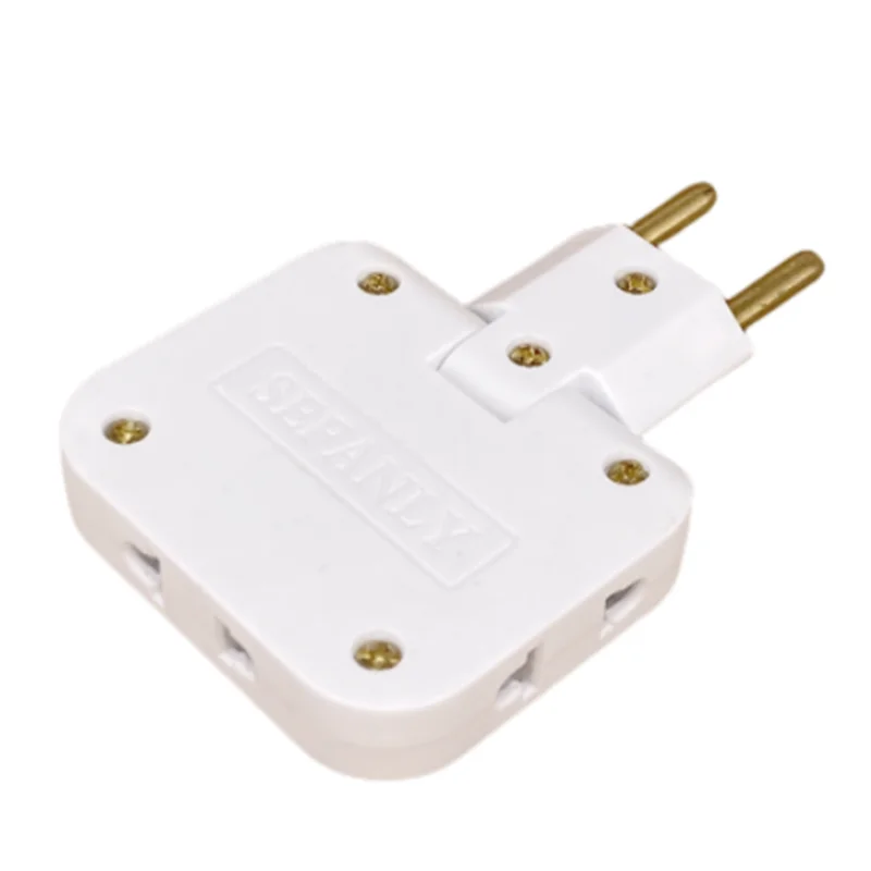 الاتحاد الأوروبي التوصيل 3 مخرج التيار المتردد قطاع الطاقة Multiprise 1 تحويل 3 تمديد مقبس كهربائي 180 °   محول التيار المتردد بمقبس الوفاء الدوار