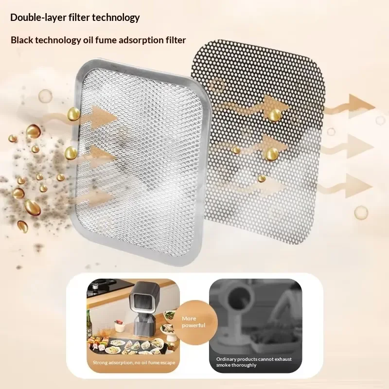 Portable Fume Hood for Outdoor Cooking BBQ Camping RV Home Hotel Use Energy Saving Ventilated Smoke Extractor Fan Device