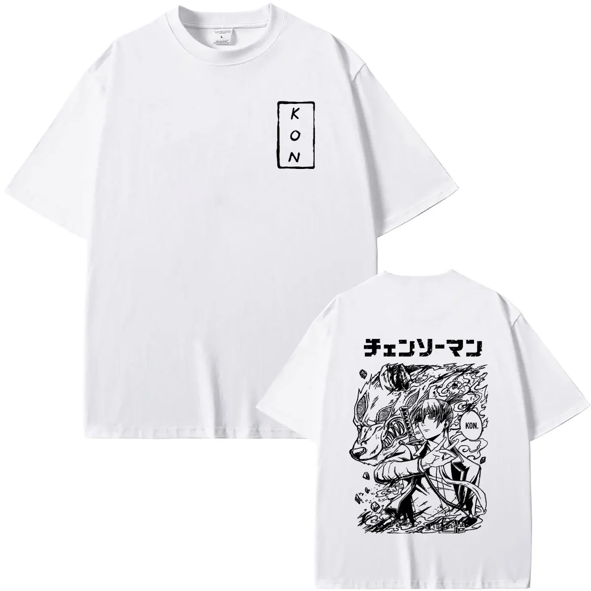 Hot Anime Chainsaw Man T Shirts Hayakawa Aki Summon Kon Fox Devil Graphic T-shirts Men Women Manga Fashion Oversized Streetwear