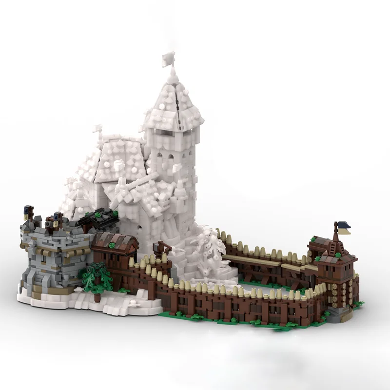 العلامة التجارية الجديدة MOC مشهد الشارع الأوروبي في القرون الوسطى Blaustein Castle Duke's Mansion نموذج لتقوم بها بنفسك تجميع اللبنات لعبة هدية