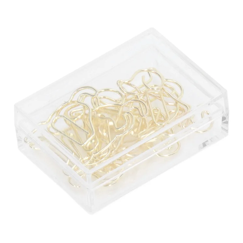 100Pcs Gold Paper Clips Metal Rustproof Plating Process Gold Fadeless Widely Used Cute Paper Clips For Files Paper Dog