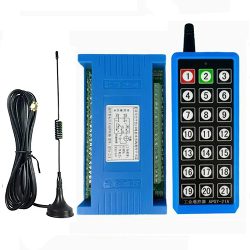 2000m DC12V 24V 21CH 433MHz Relay RF Bidirectional Wireless Remote Control Switch Suction Antenna For Motor,gate,Elevato, window