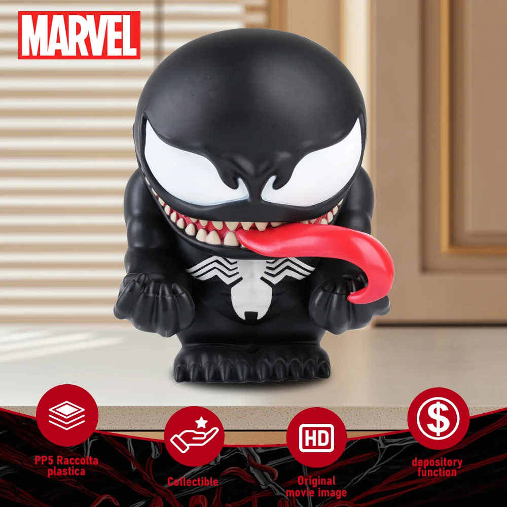 

Официально лицензированная копилка из ПВХ Marvel, фигурка Venom, копилка, коллекционный настольный органайзер, домашний декор, подарок на день рождения, 1 шт.