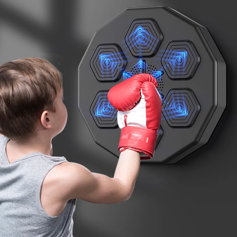 Smart Music LED-Lighted Wall Target Relaxing Reaction Boxing Training Machine with Sandbag for Home Boxers
