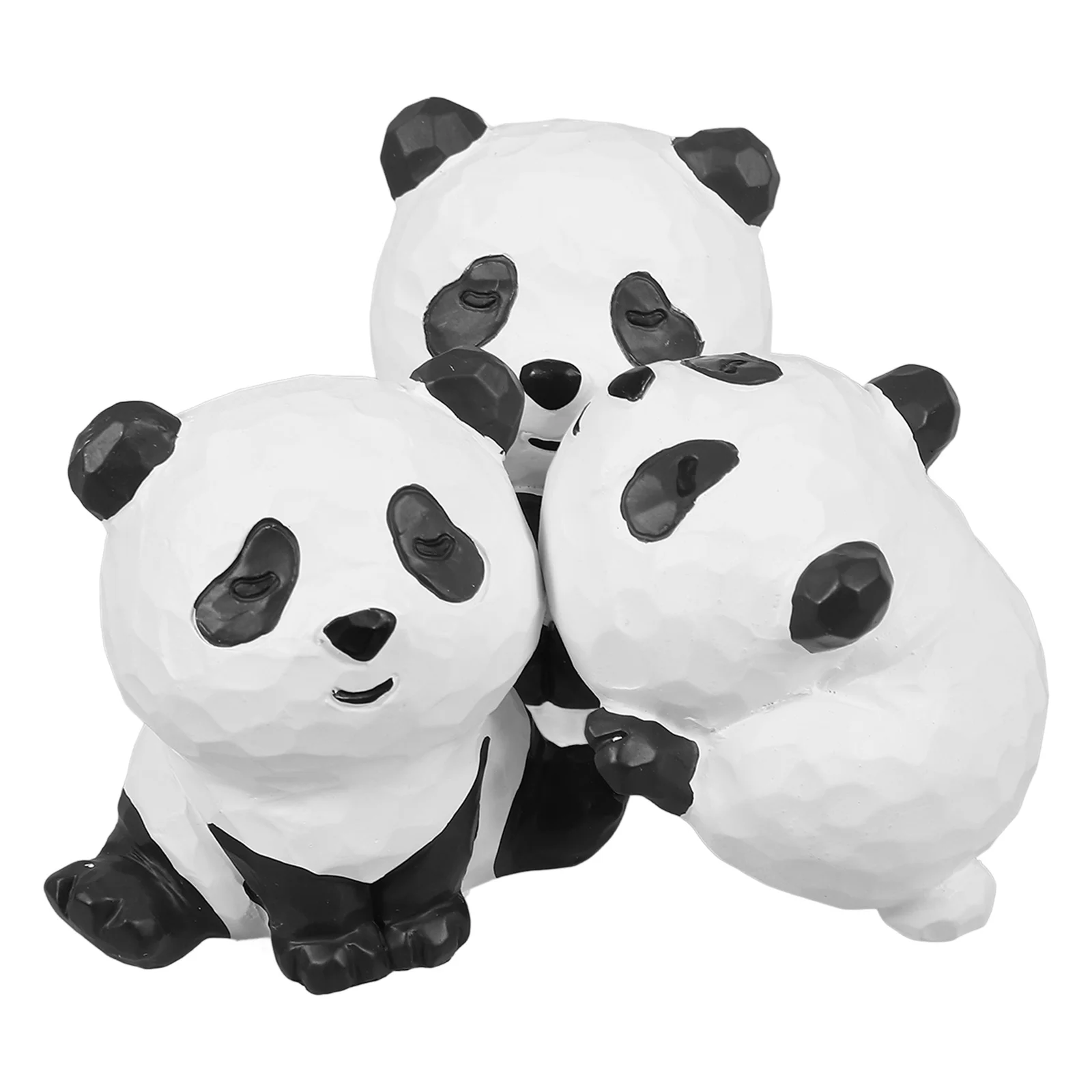 3Pcs Panda Decorations Resin Craft Garden Scene Landscape Layout Outdoor Decorative Statue for Home Patio Yard