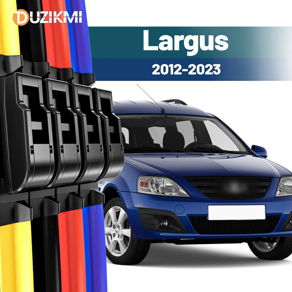 

For Lada Largus 2012-2023 2013 2014 2017 2018 2019 2020 2021 2022 2pcs Front Windshield Windscreen Wiper Blades Red Blue