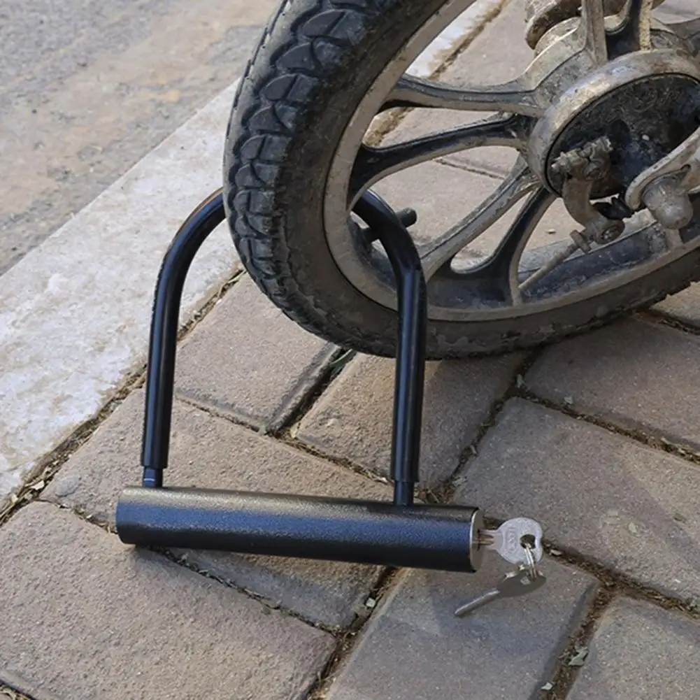 1 Set Motorcycle Lock Wear-resistant High Strength Security Equipment U Shaped Bike Lock with 2 Keys for Bicycle
