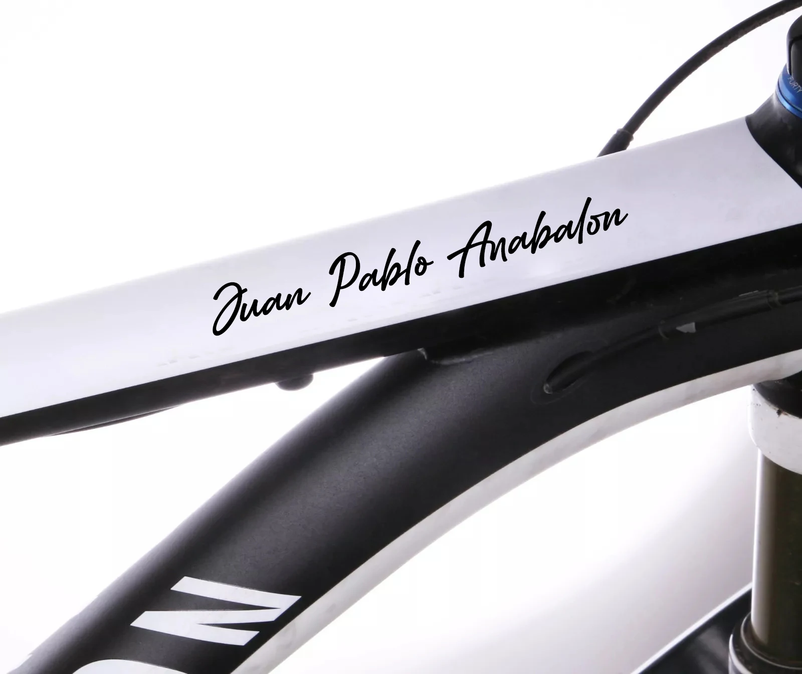 2pcs Bike Name Sticker Personalised, Handwritten Style Labels for Bike Frame, Decorative Handmade Vinyl Decals