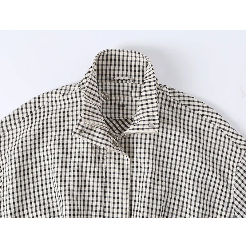 Guobioziy 2026 Autumn Casual Plaid Blazer Relaxed Fit Button Down Top For Campus Life Home Wear Shopping Street Style Girl