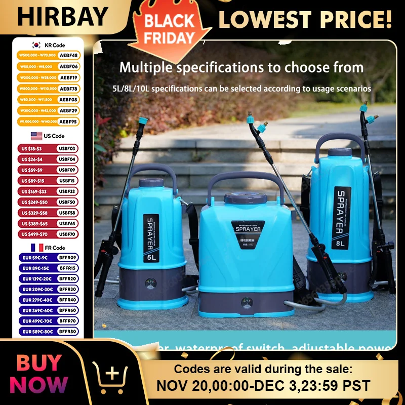 

Smart Electric Sprayer 5L 8L 10L 12L Capacity For Disinfection Pesticide Spraying And Plant Watering With Intelligent Spray