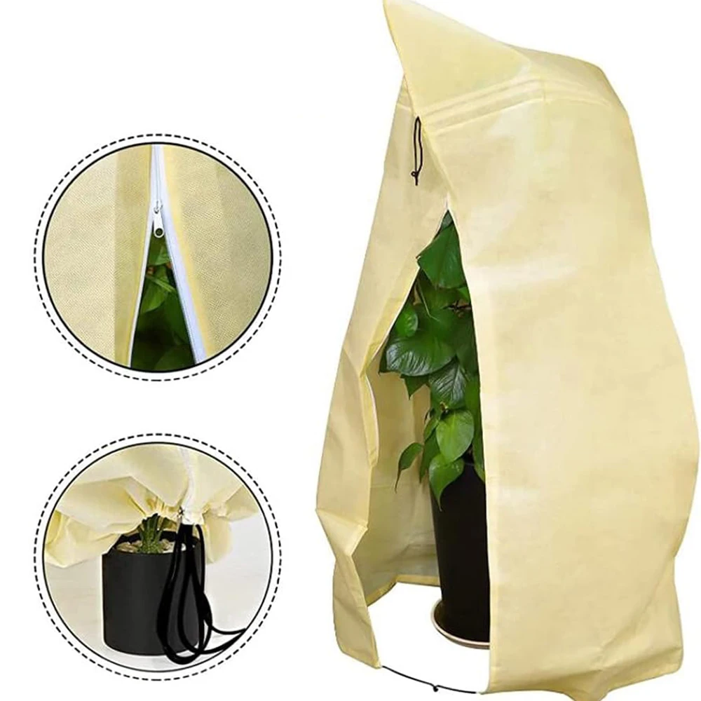 120x180 سنتيمتر متعددة الحجم غطاء الشتاء النباتية غير المنسوجة تجميد حماية الطقس البارد شجرة الصقيع شجيرة البطانيات مع الرباط #5