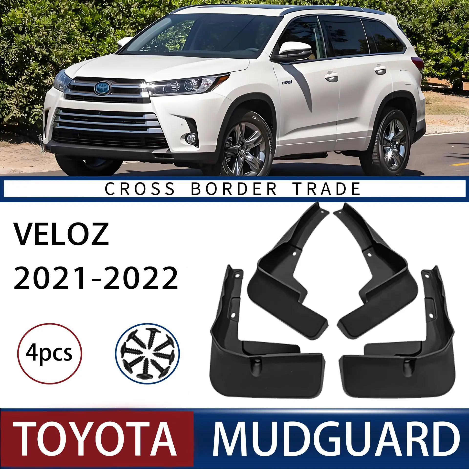 

For Toyota Veloz 2021-2022 car tire mudguard VELOZ mudguard,Front Rear Flares Splash Guards Cover Car Accessorie