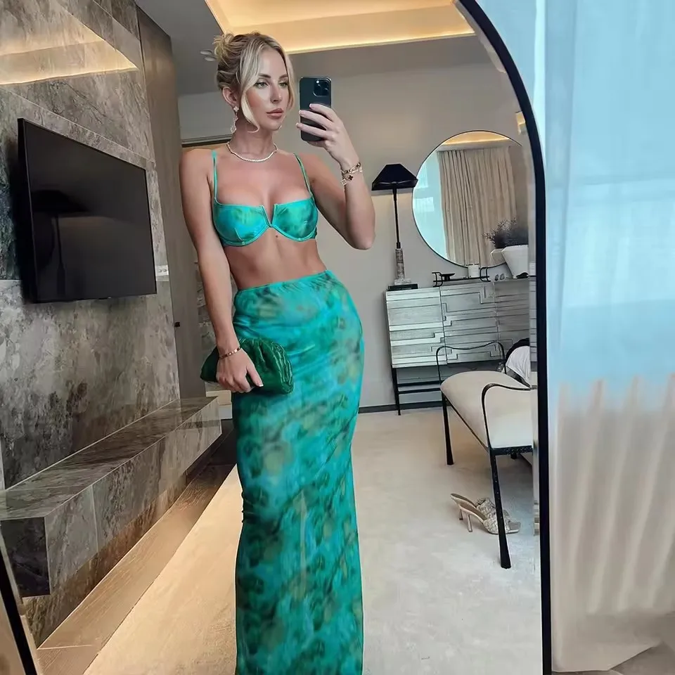 

Новинка 2025, женский купальник из трех частей с принтом тай-дай, бикини для отпуска, высокая эластичность, дизайн с высокой талией, пляжный купальник для девочек Bañador Mujer