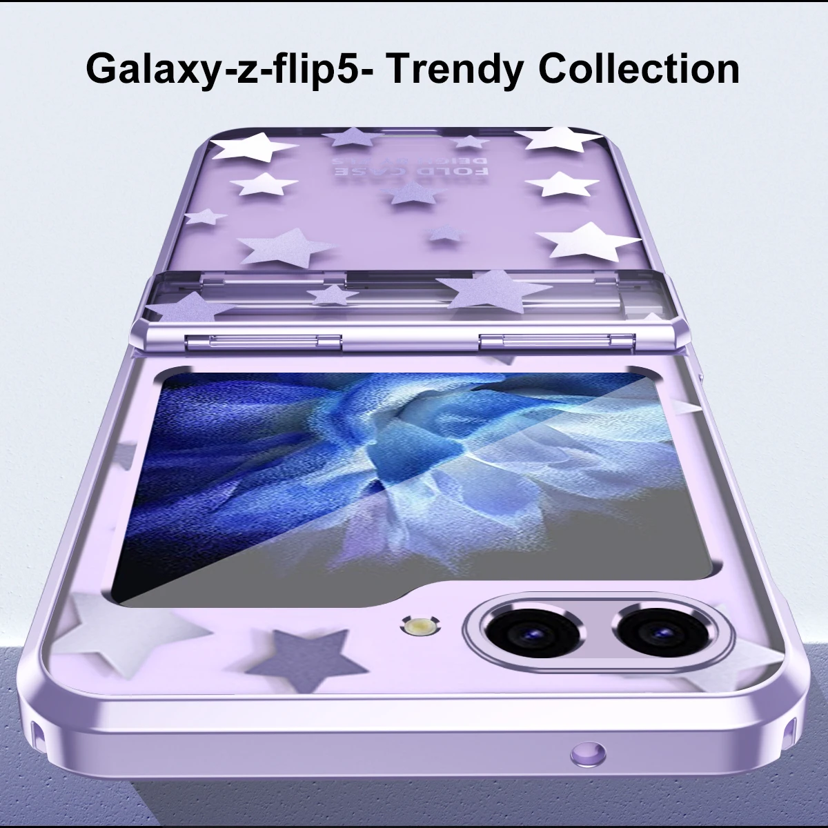 Luxury Fashion Stars High Quality Electroplated Hard PC Back Cover Case for Samsung Galaxy Z Flip 5 4 3