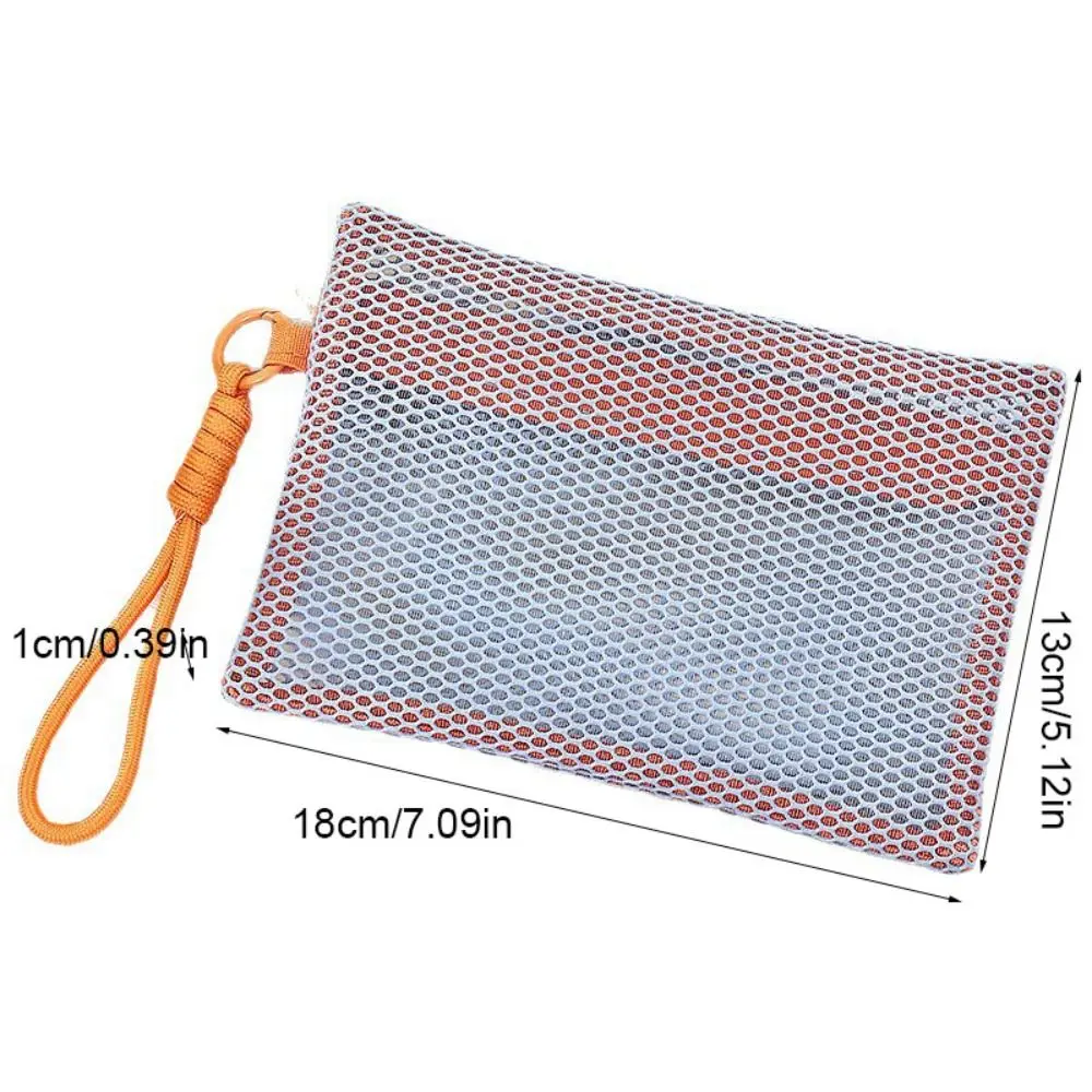 Alça saco de maquiagem de náilon leve reutilizável malha saco de cosméticos multi-purpose bolsa de moedas portátil bolsa de maquiagem viagem