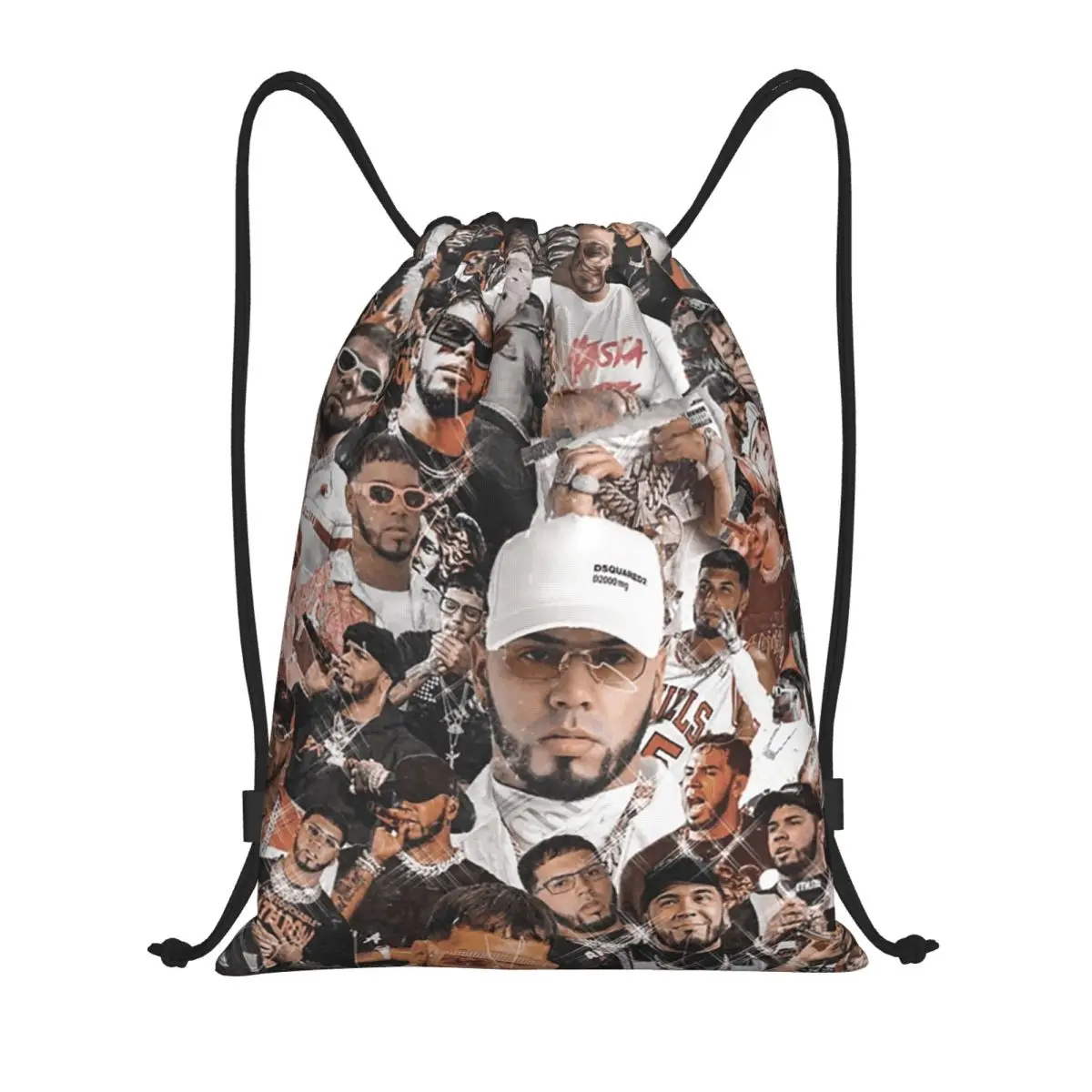 Custom Latin Urban Music Anuel AA Drawstring Bags for Shopping Yoga Backpacks Women Men Sports Gym Sackpack